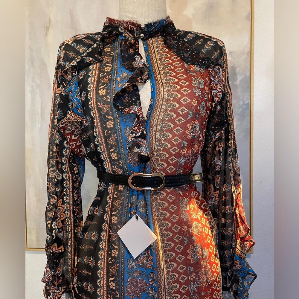 💫 Zara Boho Print Blouse 💫 - Picture 4 of 11